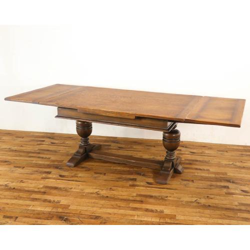 イギリスアンティーク ドローリーフテーブル 拡張式 オーク材 v_70184