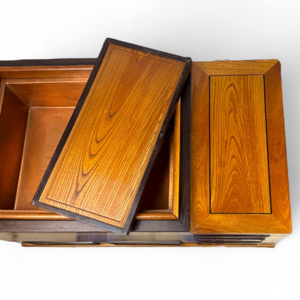 長火鉢 角火鉢 関東火鉢 囲炉裏 総欅 ケヤキ無垢 昭和 アンティーク