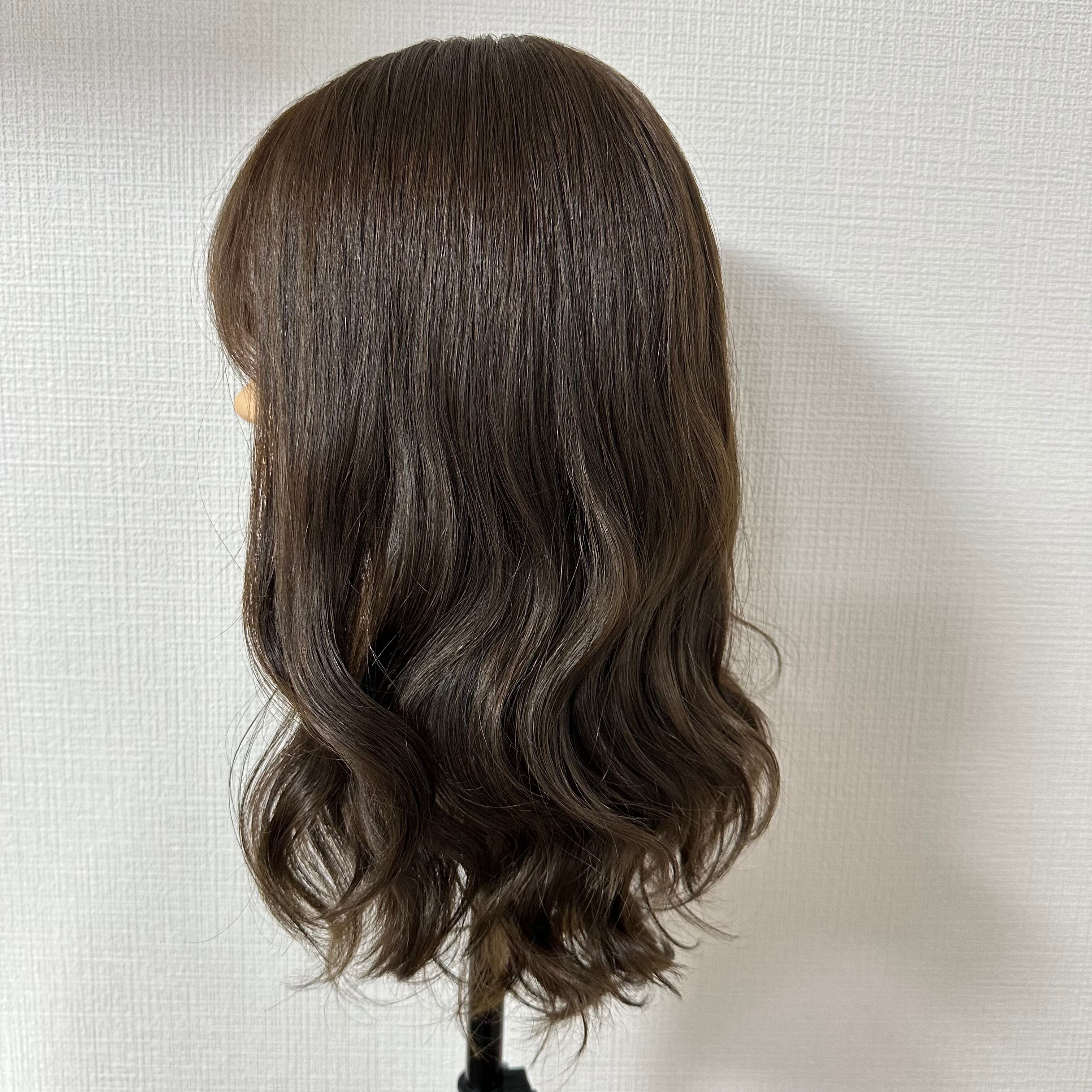 36番 あまんだ フルウィッグ パーマ 百合子ウィッグレミー人毛100