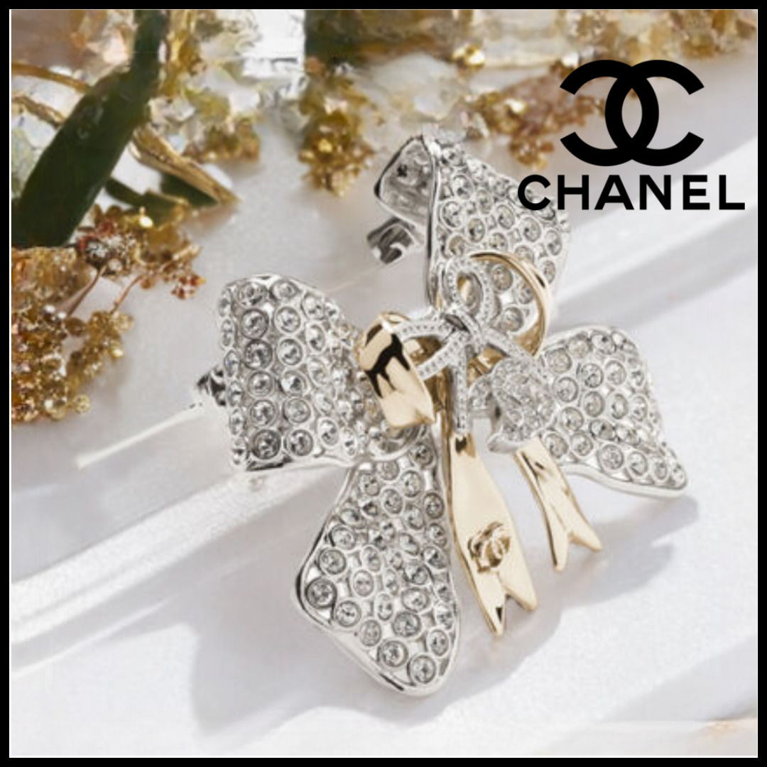 リボン型が特徴☆】CHANEL 25K ブローチ (CHANEL/ブローチ・コサージュ
