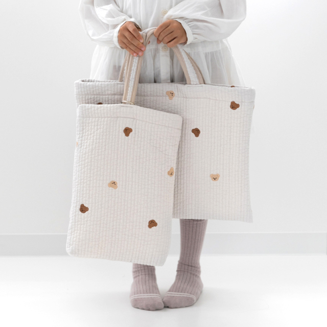 入園入学 刺繍ヌビ2点セット レッスンバッグ・シューズケース／セット販売