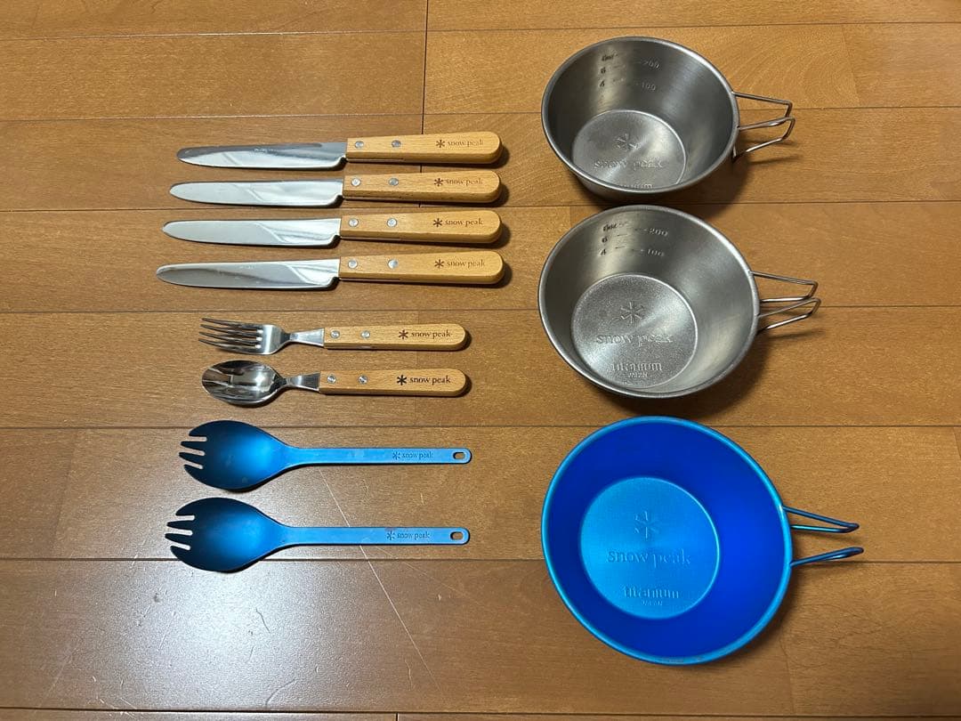 スノーピーク チタンシェラカップ＋カトラリーセット Amazon | スノーピーク(snow peak) シェラカップ SUS:Ti セット