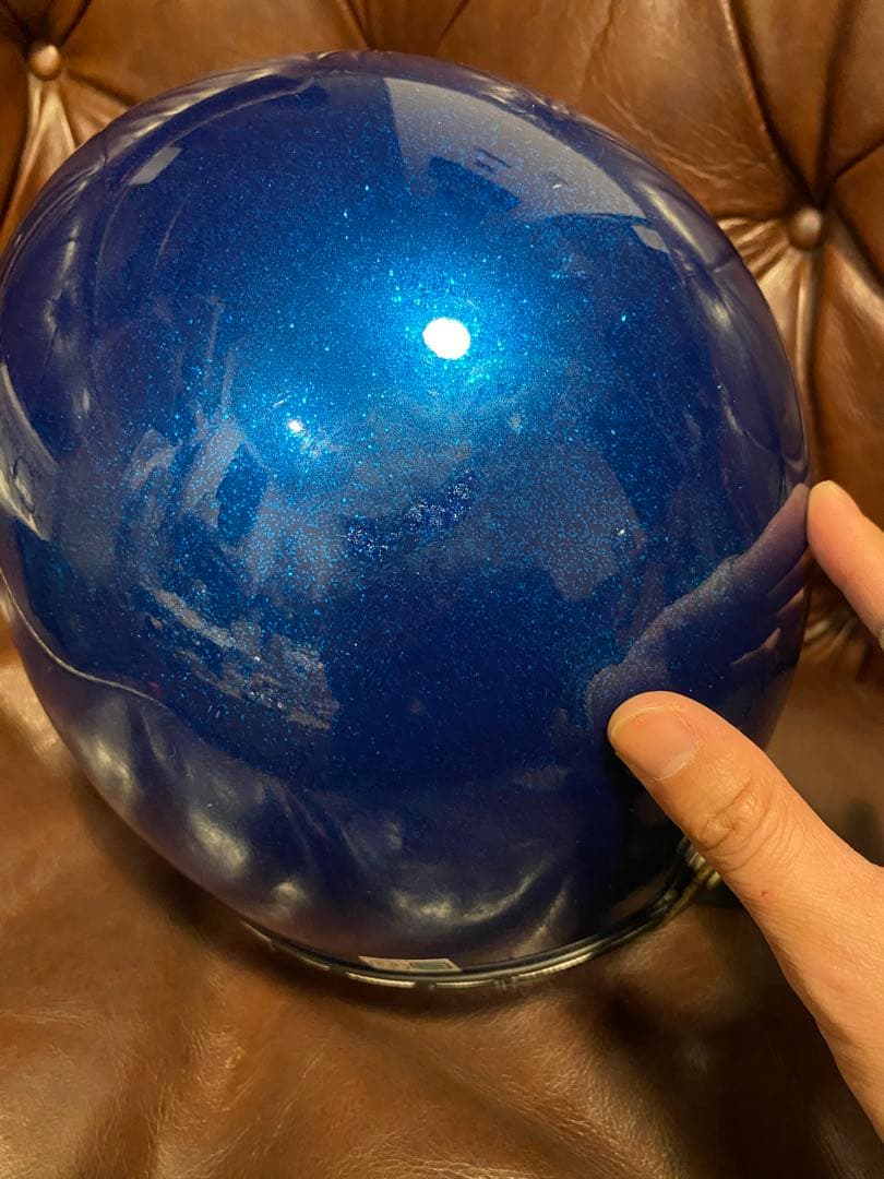 即購入・配送可 shm タチバナ ヘルメット ブルーフレーク 本革 Sサイズ